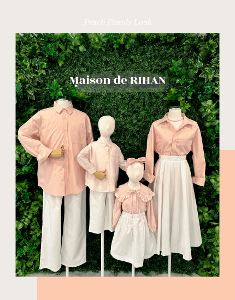 피치 핑크 돌 촬영 패밀리룩 가족 사진 의상 시밀러 모녀 셔츠 원피스